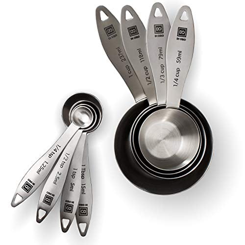 8Pcs/Set Stainless Steel Measuring Cup Spoon With Scales Kitchen Cooking Baking